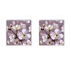 Peach Blossom Seamless Pattern Vector Cufflinks (square) by Sobalvarro