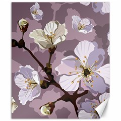 Peach Blossom Seamless Pattern Vector Canvas 8  X 10  by Sobalvarro