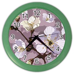 Peach Blossom Seamless Pattern Vector Color Wall Clock by Sobalvarro