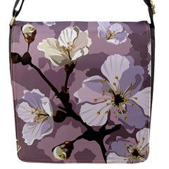 Peach Blossom Seamless Pattern Vector Flap Closure Messenger Bag (s) by Sobalvarro