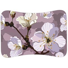 Peach Blossom Seamless Pattern Vector Velour Seat Head Rest Cushion by Sobalvarro