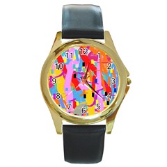 Confetti Nights 2a Round Gold Metal Watch