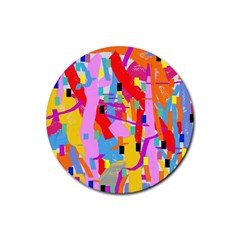 Confetti Nights 2a Rubber Coaster (round)  by impacteesstreetweartwo