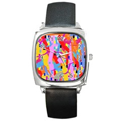 Confetti Nights 2a Square Metal Watch by impacteesstreetweartwo