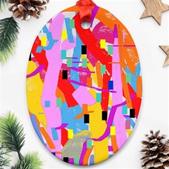 Confetti Nights 2a Oval Ornament (two Sides)