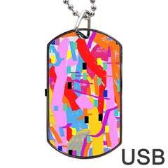 Confetti Nights 2a Dog Tag Usb Flash (one Side)