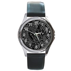 Paisley 7 Round Metal Watch by impacteesstreetwearfive