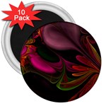 Fractal Abstract Colorful Floral 3  Magnets (10 pack)  Front