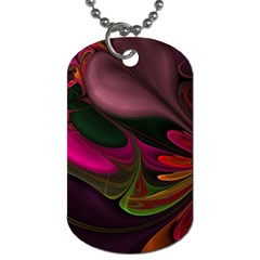 Fractal Abstract Colorful Floral Dog Tag (two Sides) by Pakrebo