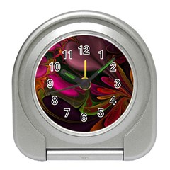 Fractal Abstract Colorful Floral Travel Alarm Clock by Pakrebo