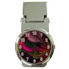 Fractal Abstract Colorful Floral Money Clip Watches by Pakrebo