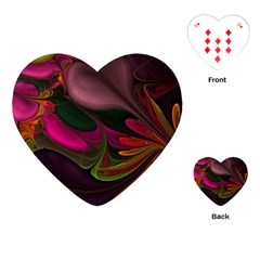 Fractal Abstract Colorful Floral Playing Cards Single Design (heart) by Pakrebo