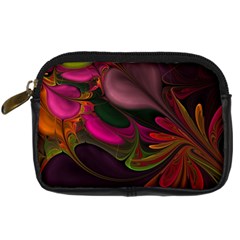 Fractal Abstract Colorful Floral Digital Camera Leather Case by Pakrebo