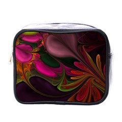 Fractal Abstract Colorful Floral Mini Toiletries Bag (one Side) by Pakrebo