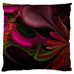 Fractal Abstract Colorful Floral Large Cushion Case (one Side) by Pakrebo