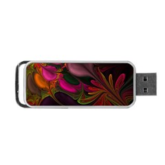 Fractal Abstract Colorful Floral Portable Usb Flash (two Sides) by Pakrebo