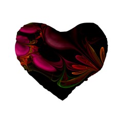 Fractal Abstract Colorful Floral Standard 16  Premium Heart Shape Cushions by Pakrebo