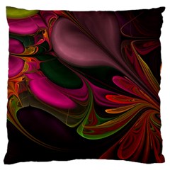 Fractal Abstract Colorful Floral Large Flano Cushion Case (two Sides) by Pakrebo