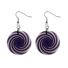 Fractal Strings Pattern Texture Mini Button Earrings