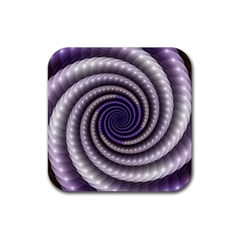 Fractal Strings Pattern Texture Rubber Coaster (square)  by Pakrebo