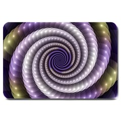 Fractal Strings Pattern Texture Large Doormat  by Pakrebo