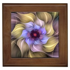 Fractal Flower Petals Colorful Framed Tiles by Pakrebo