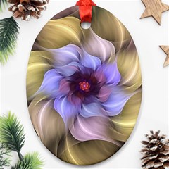 Fractal Flower Petals Colorful Ornament (oval) by Pakrebo