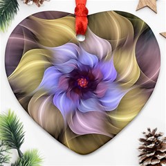 Fractal Flower Petals Colorful Ornament (heart) by Pakrebo