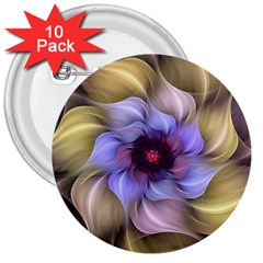 Fractal Flower Petals Colorful 3  Buttons (10 Pack)  by Pakrebo