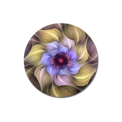 Fractal Flower Petals Colorful Magnet 3  (round) by Pakrebo