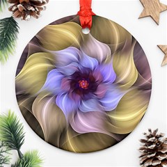 Fractal Flower Petals Colorful Round Ornament (two Sides) by Pakrebo