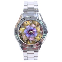 Fractal Flower Petals Colorful Stainless Steel Analogue Watch by Pakrebo