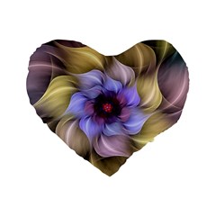 Fractal Flower Petals Colorful Standard 16  Premium Heart Shape Cushions by Pakrebo