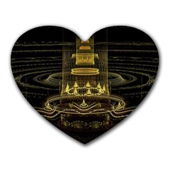 Fractal City Geometry Lights Night Heart Mousepads by Pakrebo