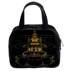 Fractal City Geometry Lights Night Classic Handbag (two Sides) by Pakrebo