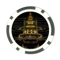 Fractal City Geometry Lights Night Poker Chip Card Guard (10 Pack) by Pakrebo