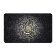 Fractal Mandala Feathers Grey Magnet (rectangular) by Pakrebo