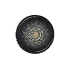 Fractal Mandala Feathers Grey Hat Clip Ball Marker by Pakrebo