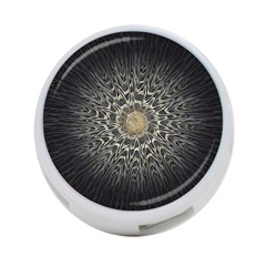 Fractal Mandala Feathers Grey 4-port Usb Hub (one Side) by Pakrebo