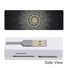 Fractal Mandala Feathers Grey Memory Card Reader (stick) by Pakrebo