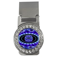 Fractal Blue Sphere 3d Pattern Money Clips (cz)  by Pakrebo