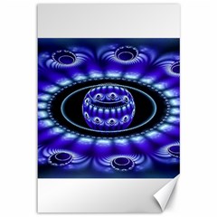 Fractal Blue Sphere 3d Pattern Canvas 12  X 18  by Pakrebo