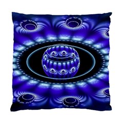 Fractal Blue Sphere 3d Pattern Standard Cushion Case (one Side) by Pakrebo