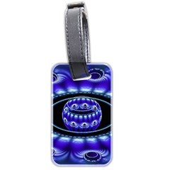 Fractal Blue Sphere 3d Pattern Luggage Tag (two Sides) by Pakrebo