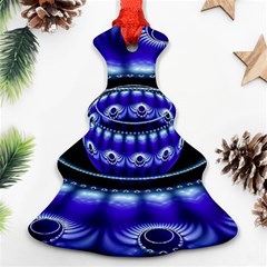 Fractal Blue Sphere 3d Pattern Christmas Tree Ornament (two Sides) by Pakrebo