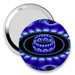 Fractal Blue Sphere 3d Pattern 3  Handbag Mirrors Front