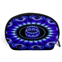 Fractal Blue Sphere 3d Pattern Accessory Pouch (large) by Pakrebo