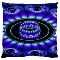 Fractal Blue Sphere 3d Pattern Large Flano Cushion Case (two Sides) by Pakrebo