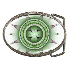 Fractal Mandala Green Purple Belt Buckles by Pakrebo