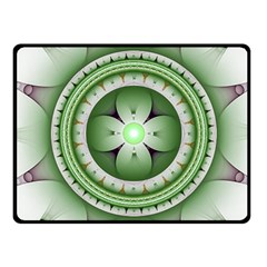 Fractal Mandala Green Purple Fleece Blanket (small) by Pakrebo